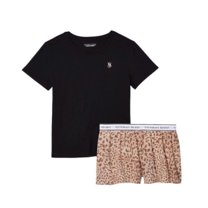 Пижама Victoria’s Secret Cotton Short Tee-jama Leopard