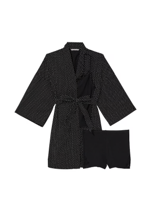 Піжама 3-Piece Cotton Pajama Set Black & White Dot