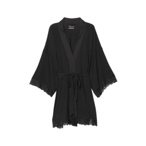 Халат Heavenly by Victoria’s Secret Black Lace Modal Kimono Dressing Gown