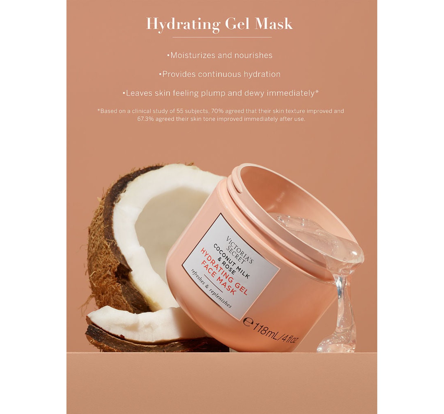 Увлажняющая гелевая маска для лица Hydrating Gel Face Mask Coconut Milk & Rose
