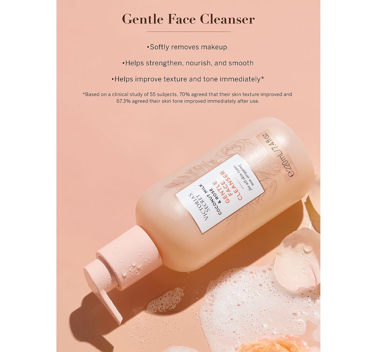 М'який засіб для чищення обличчя Gentle Face Cleanser Coconut Milk & Rose