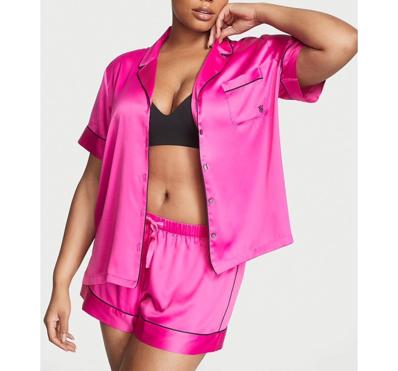 Піжама Satin Short Pajama Set Fucshia Frenzy