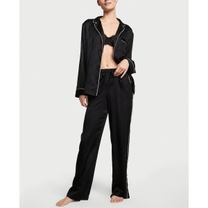 Сатинова піжама VS Satin Long Pj Set Black