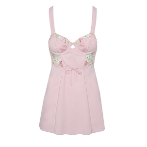 Платье-пеньюар FOR LOVE & LEMONS Pink Floral Dress