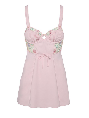 Платье-пеньюар FOR LOVE & LEMONS Pink Floral Dress
