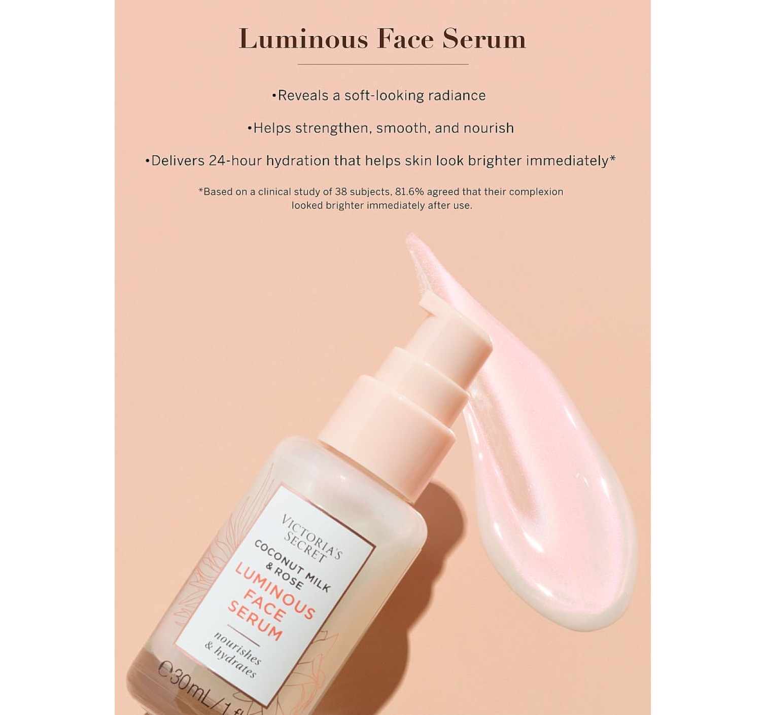 Сыворотка для лица Luminous Face Serum Coconut Milk & Rose