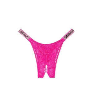 Трусики Shine Strap Lace Ouvert Panty Fuchsia Frenzy