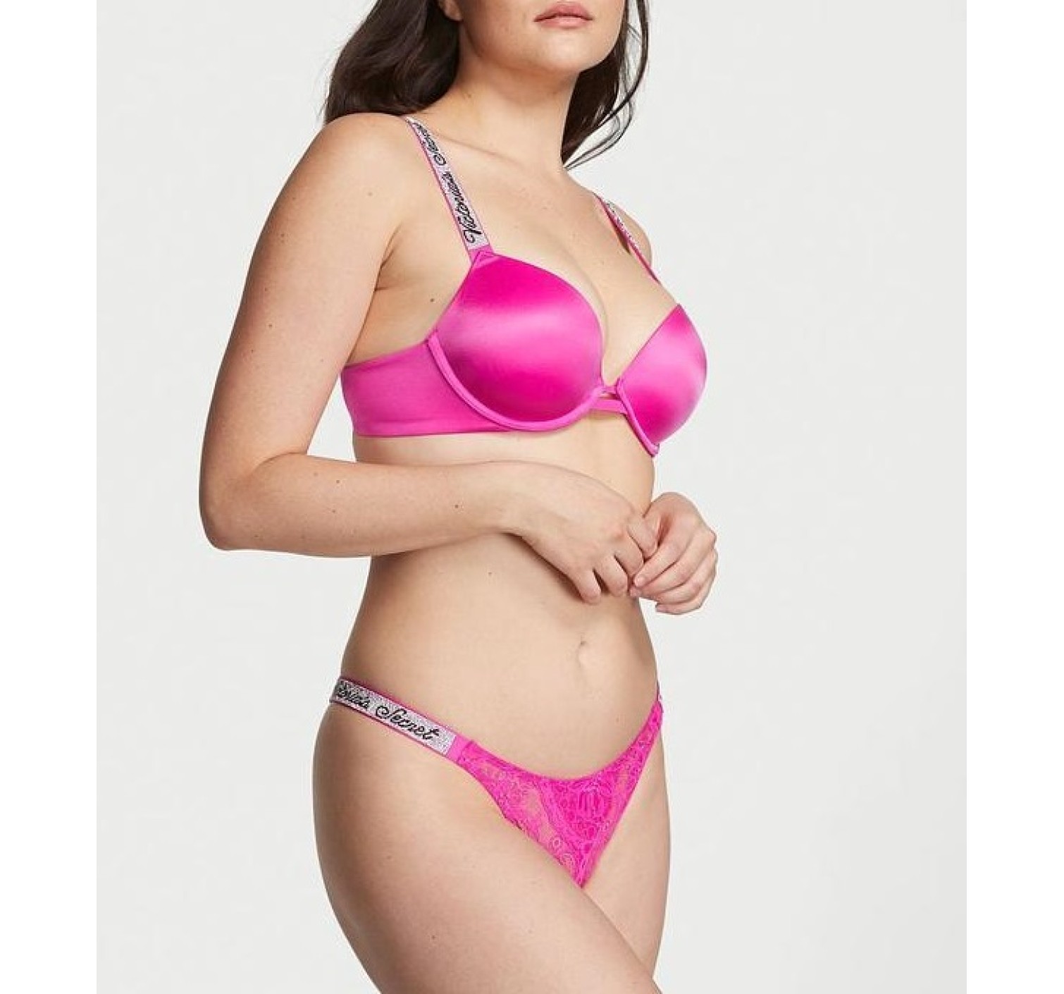 Трусики Shine Strap Lace Ouvert Panty Fuchsia Frenzy