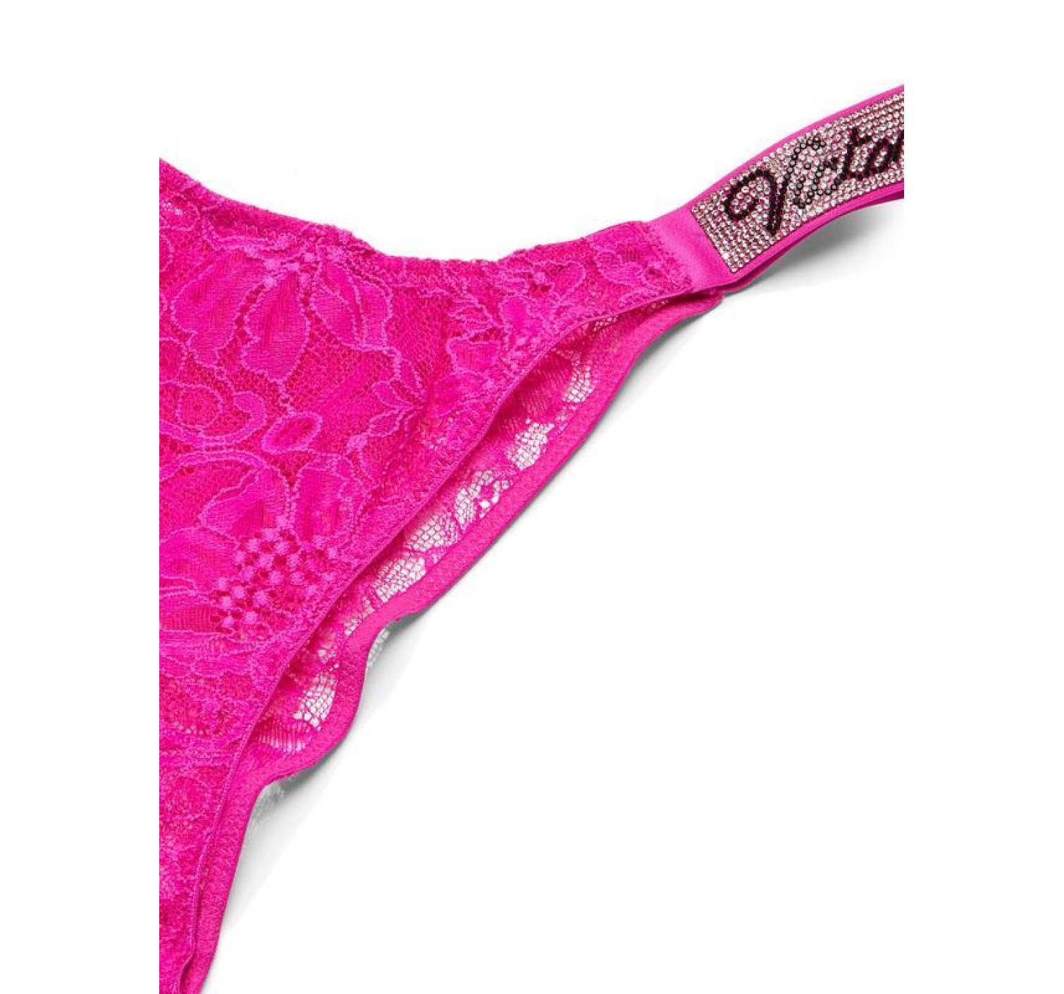 Трусики Shine Strap Lace Ouvert Panty Fuchsia Frenzy
