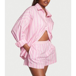 Піжама Cotton Oversized Long-Sleeve Pajama Set Pretty Blossom Classic Stripe