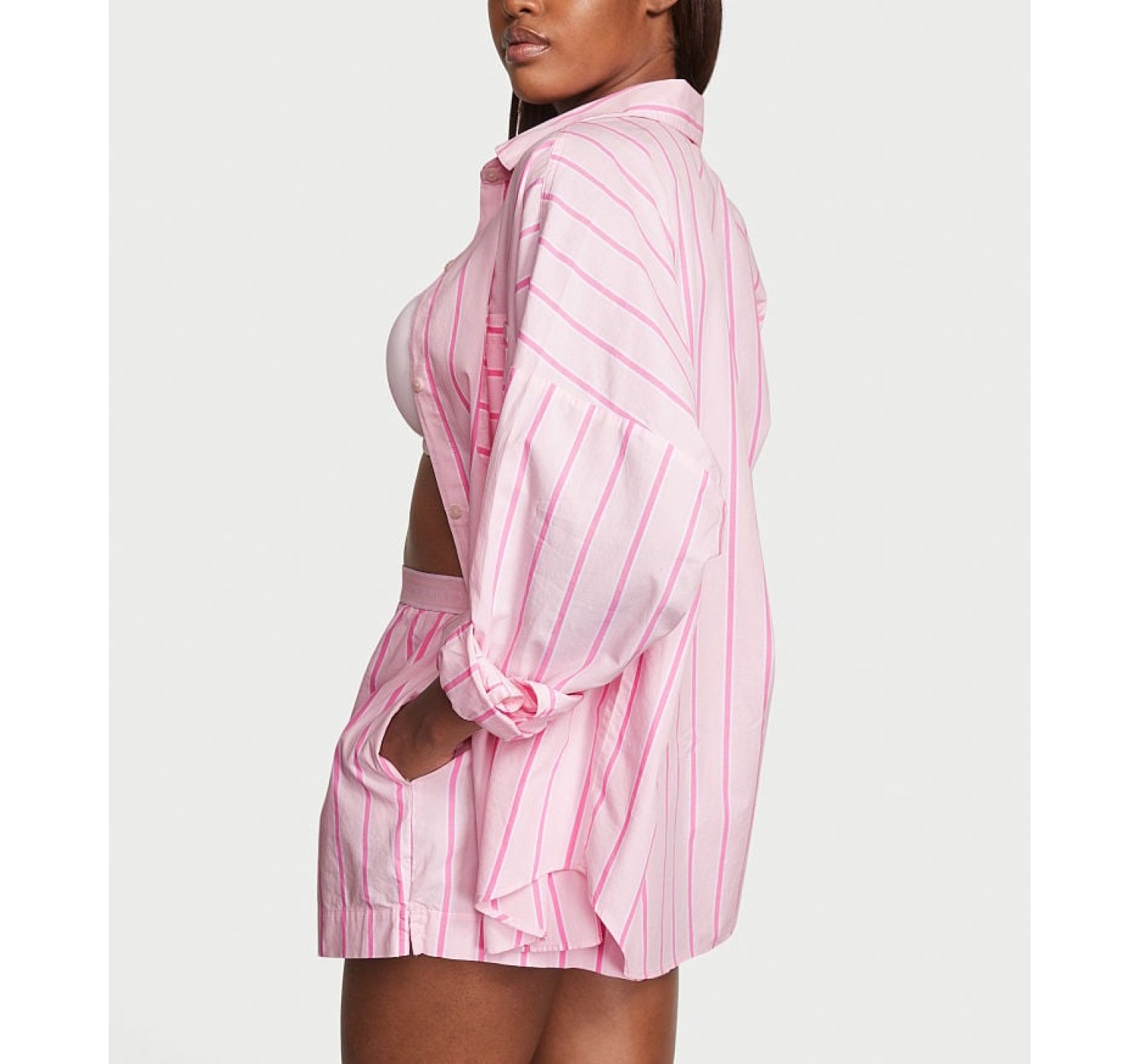 Піжама Cotton Oversized Long-Sleeve Pajama Set Pretty Blossom Classic Stripe