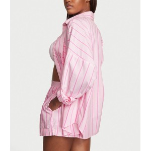 Піжама Cotton Oversized Long-Sleeve Pajama Set Pretty Blossom Classic Stripe