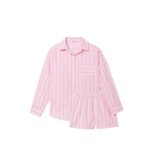 Піжама Cotton Oversized Long-Sleeve Pajama Set Pretty Blossom Classic Stripe
