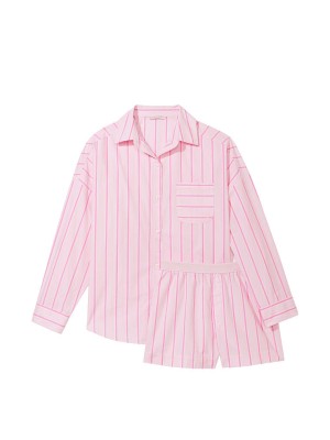 Пижама Cotton Oversized Long-Sleeve Pajama Set Pretty Blossom Classic Stripe