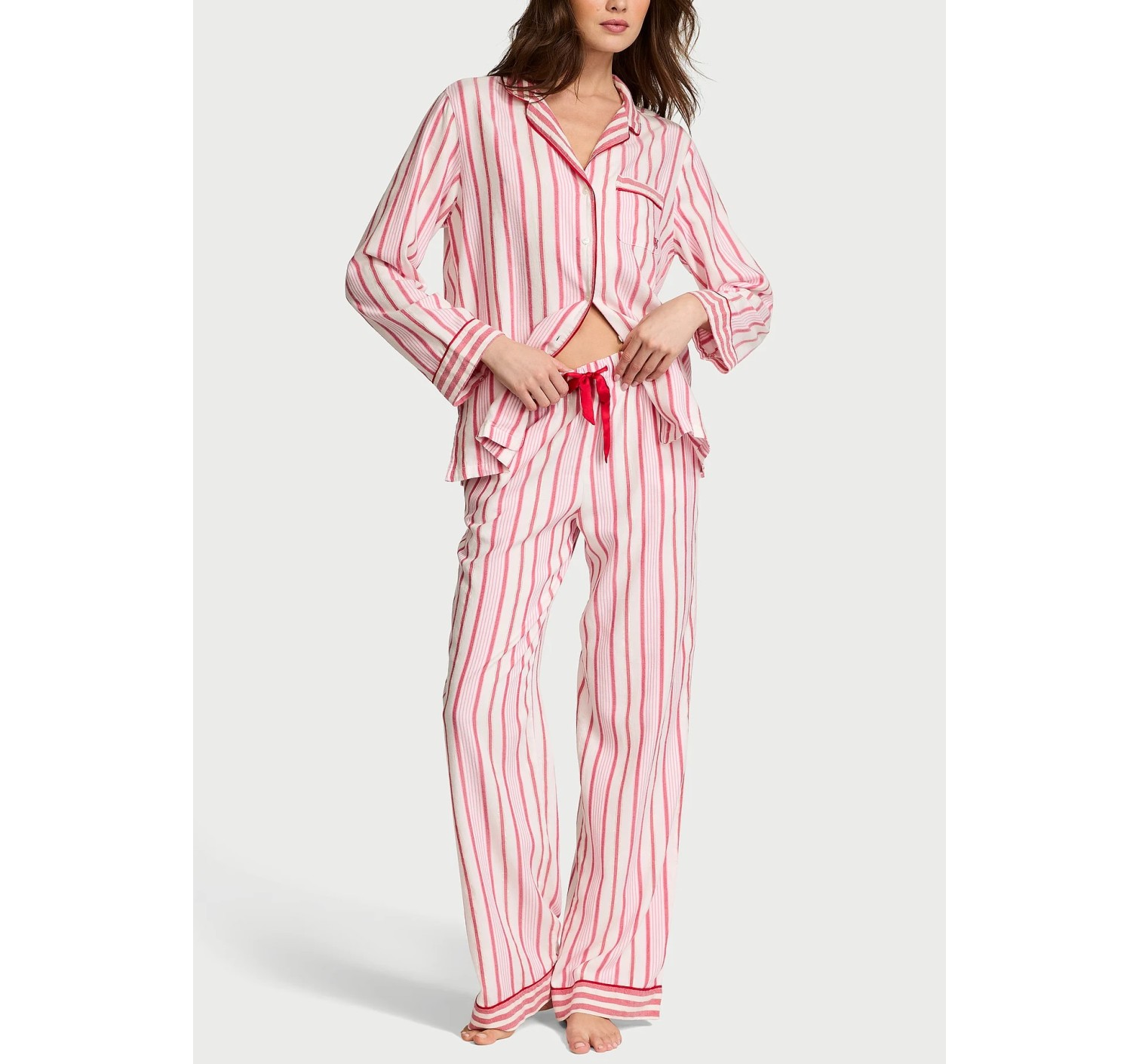 Пижама Flannel Long Pajama Set Candy Cane Stripes