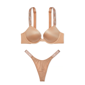 Комплект белья Shine Strap Push-Up Bra Set Praline