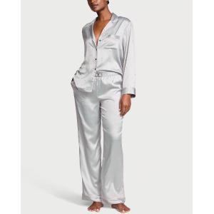 Пижама Glazed Satin Dew Drop Long Pajama Set Grey