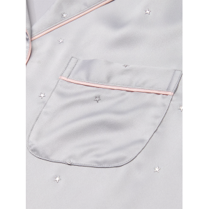 Пижама Glazed Satin Dew Drop Long Pajama Set Grey