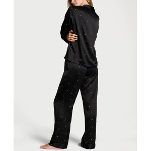 Піжама Glazed Satin Dew Drop Long Pajama Set Black