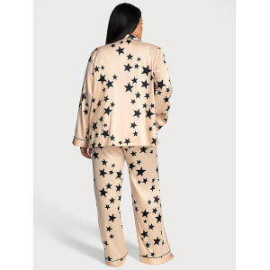 Піжама Glazed Satin Long Pajama Set Stars
