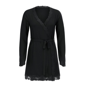 Халат Modal Lace-Trim Robe Black