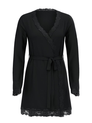 Халат Modal Lace-Trim Robe Black