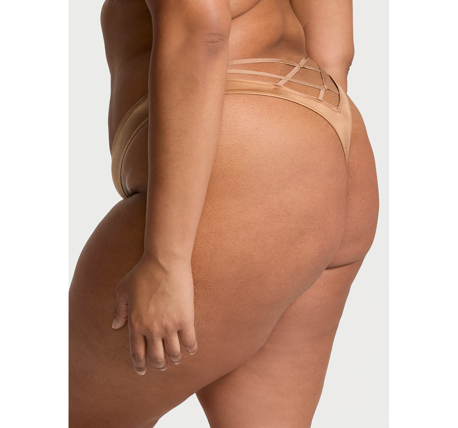 Трусики Strappy-Back High-Leg Thong Panty Toffee