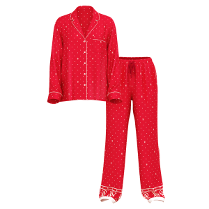 Піжама Glazed Satin Long Pajama Set Red Dot