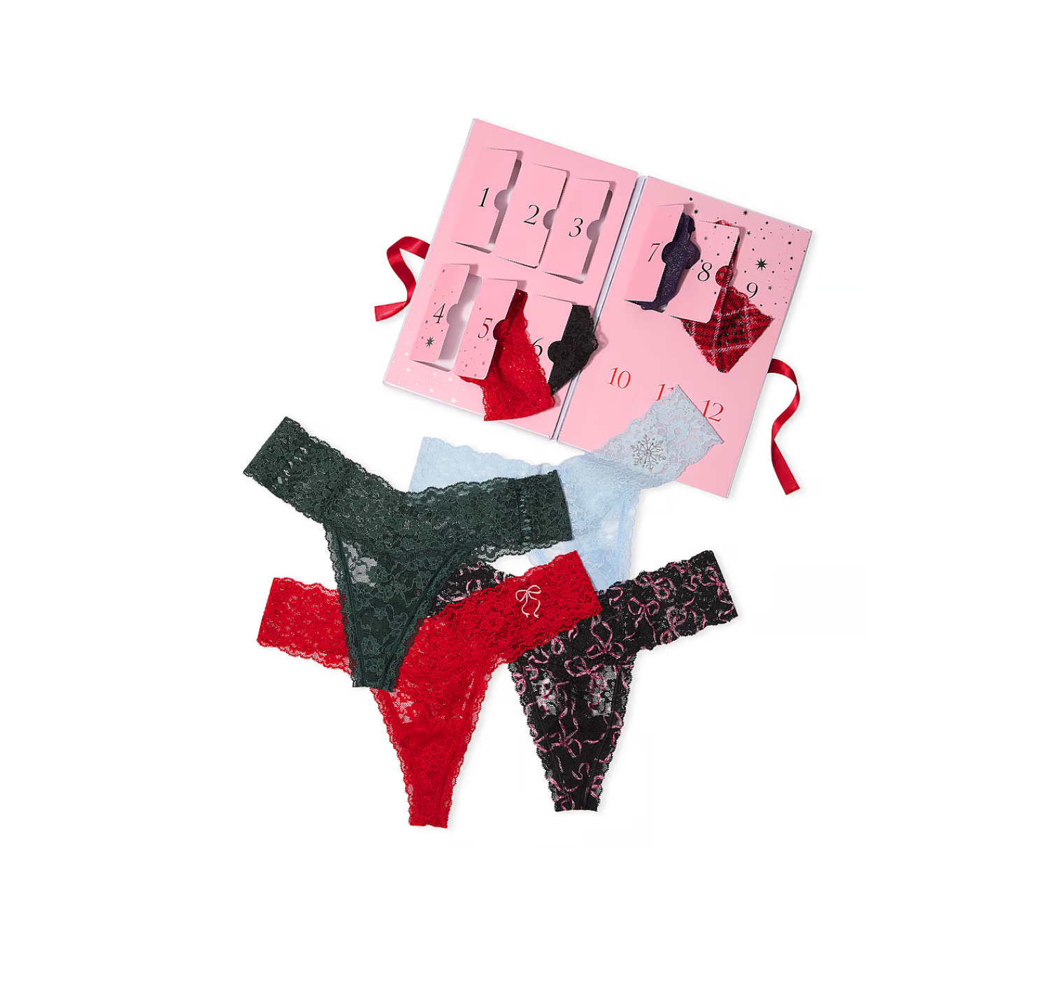 Адвент календар трусиків 12-Pack Thong Panties Holiday Advent Calendar