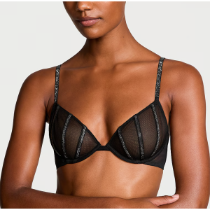 Бюстгальтер Sheer Shine Unlined Low-Cut Demi Bra Black