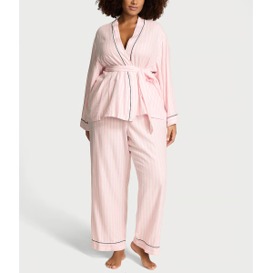 Піжама Flannel Wrap Long Pajama Set Stripe