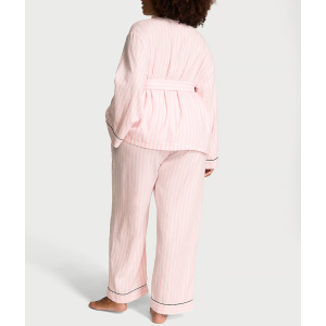 Піжама Flannel Wrap Long Pajama Set Stripe