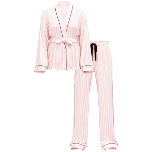 Піжама Flannel Wrap Long Pajama Set Stripe