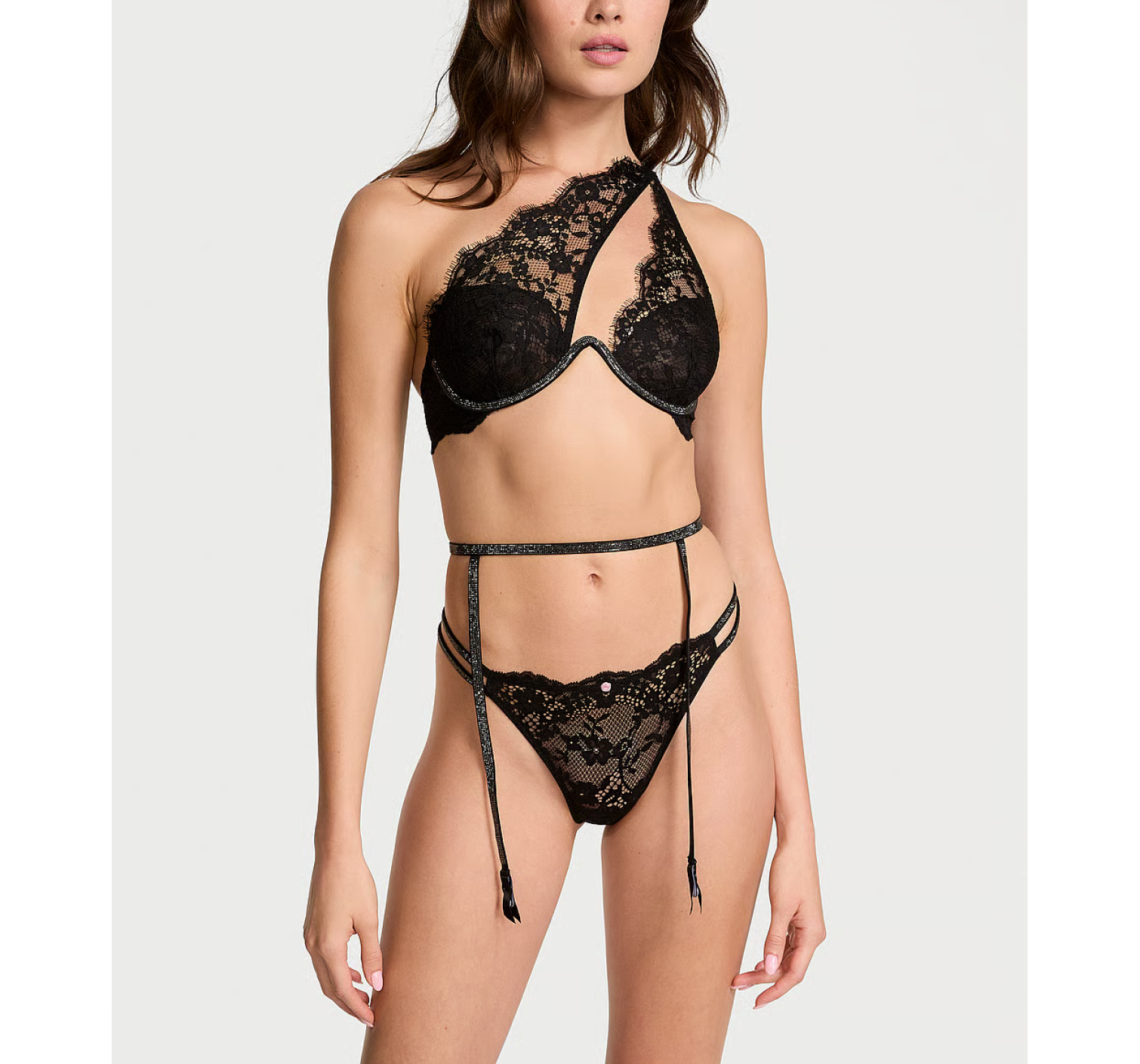 Бюстгальтер Dream Angels Twinkle Lace One-Shoulder Monowire Bra Black