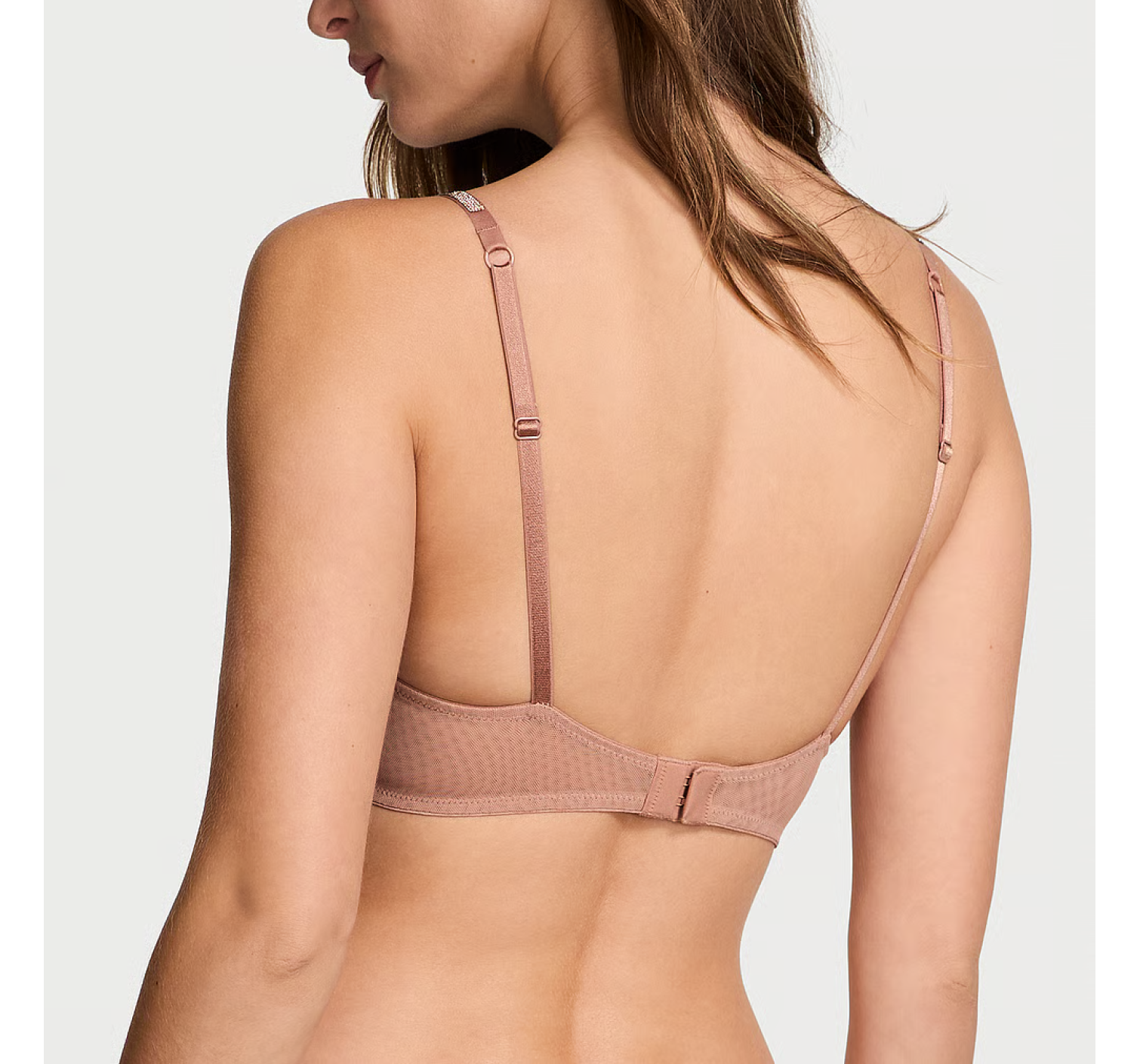 Комплект белья Sheer Shine Unlined Low-Cut Demi Bra Set Almond Beige