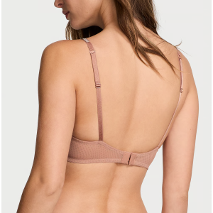 Комплект белья Sheer Shine Unlined Low-Cut Demi Bra Set Almond Beige