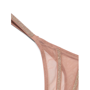 Комплект белья Sheer Shine Unlined Low-Cut Demi Bra Set Almond Beige