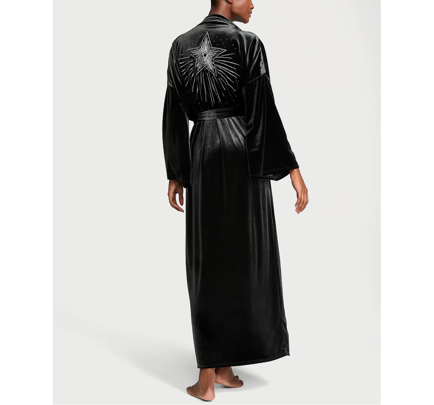 Халат Very Sexy Starstruck Velvet Embellished Long Robe Black