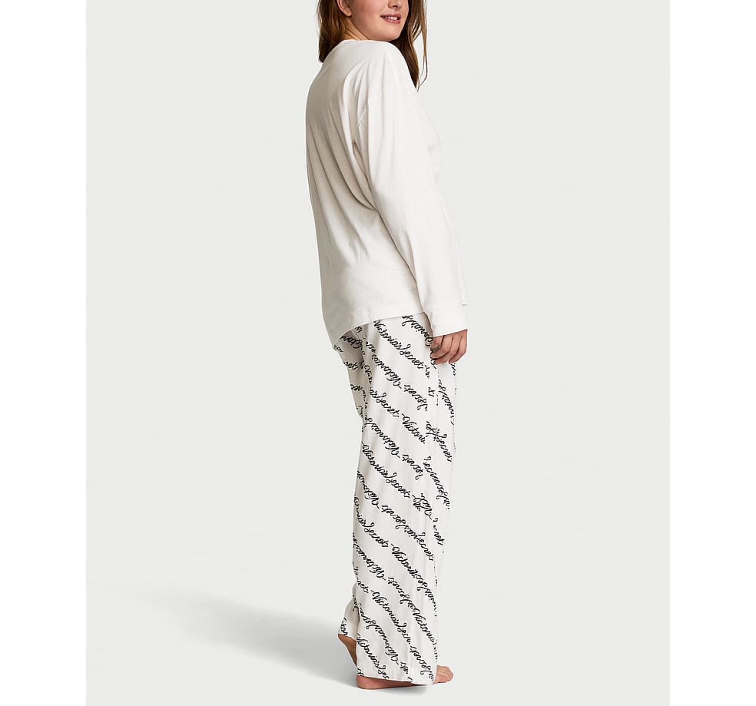 Піжама Flannel Long-Sleeve Tee-Jama Set White Print