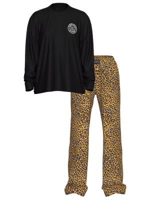Пижама Flannel Long-Sleeve Tee-Jama Set Leopard
