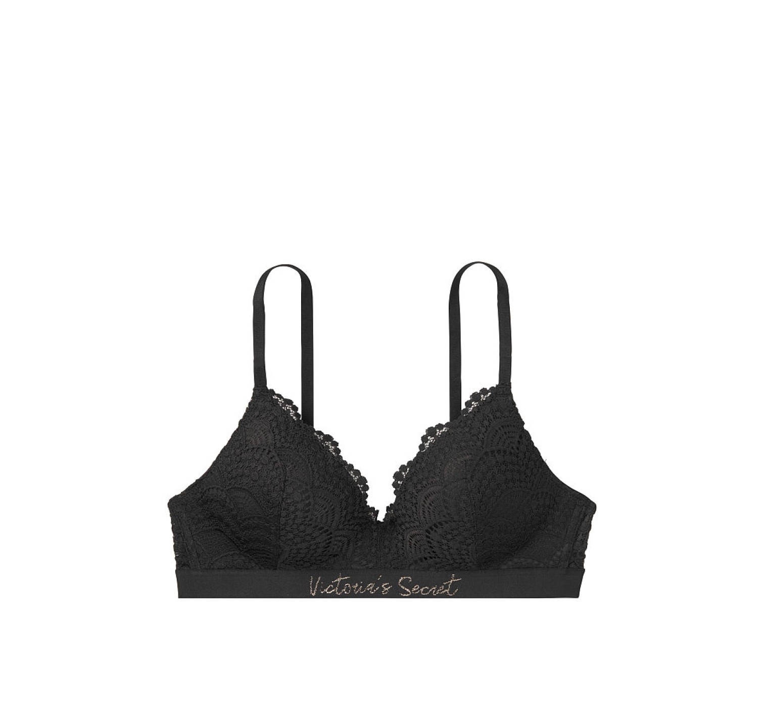 БЮСТГАЛЬТЕР LOGO BRA LIGHTLY LINED WIRELESS - BLACK - VICTORIA'S SECRET - 34B(р)