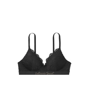 БЮСТГАЛЬТЕР LOGO BRA LIGHTLY LINED WIRELESS - BLACK - VICTORIA'S SECRET - 34B(р)