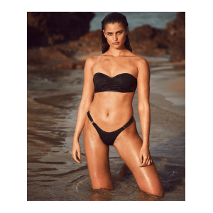 Купальник бандо Victoria's Secret Push-up чорний, топ бандо + плавки knockout bikini