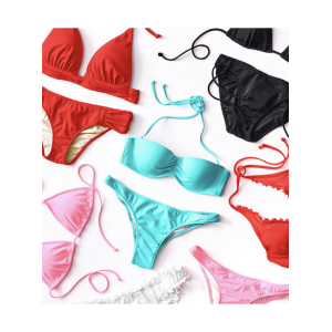 Купальник бандо Victoria’s Secret Push-up цвет топа тиффани, плавки кораловые