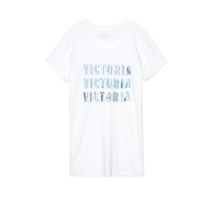 ФУТБОЛКА VICTORIA'S SECRET - БЕЛАЯ,  PRINT VICTORIA