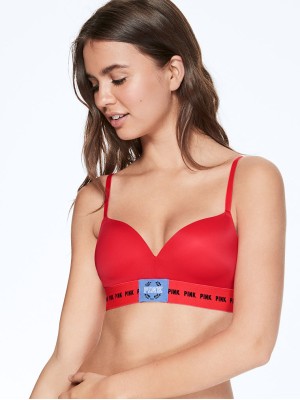 Бюстгальтер Victoria Secret PINK Logo Bra Push-up RED