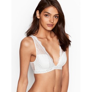 Бюстгальтер Victoria Secret Logo Bra LACE Bralette White
