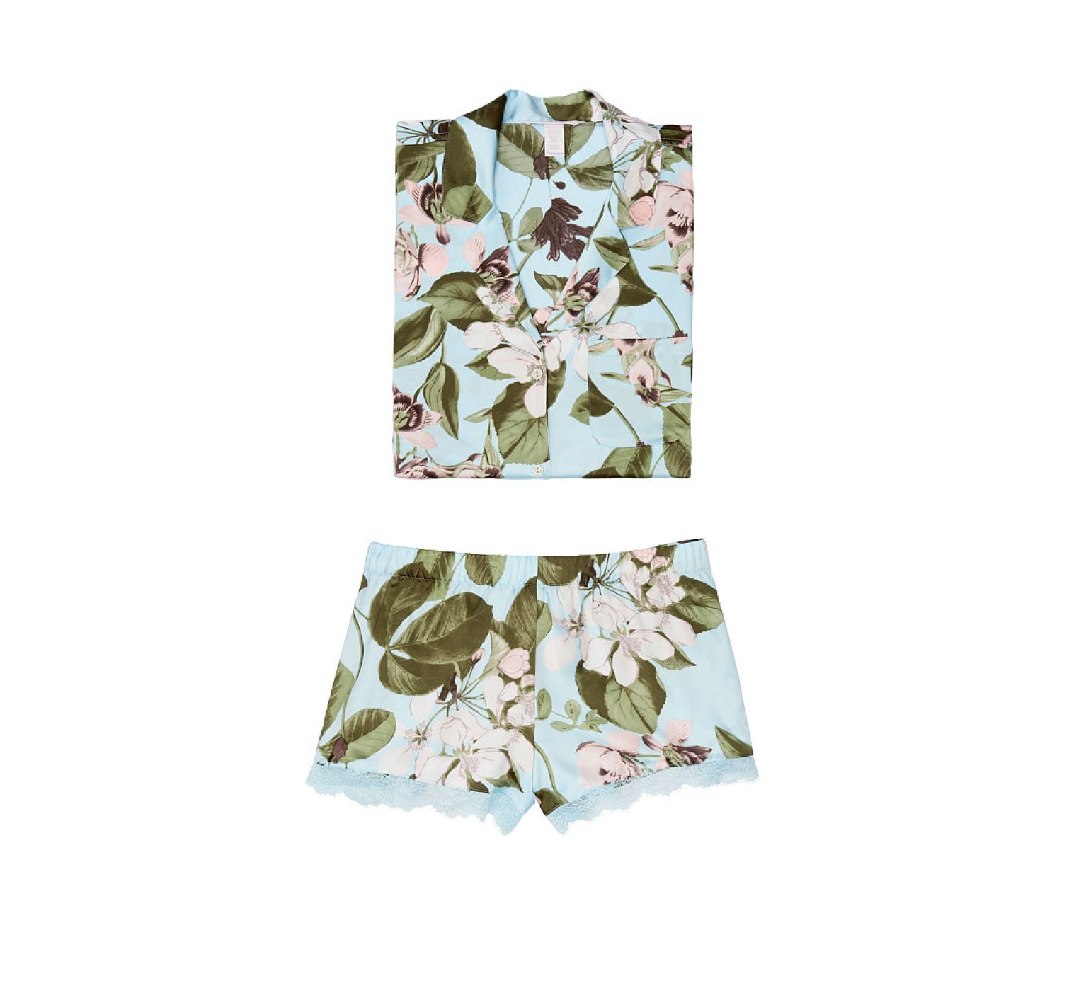 Сатиновая пижама Victoria’s Secret Short FLOWER PRINT