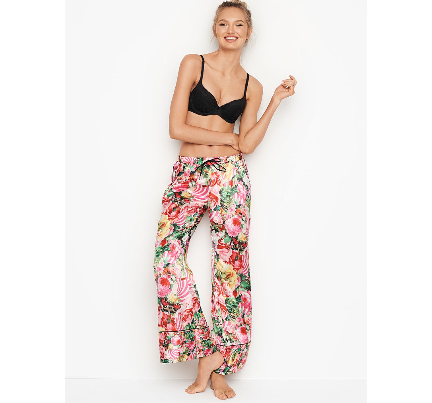 Пижама Victoria’s Secret x MARY KATRANZOU The Satin PJ Set ROSE STRIPE