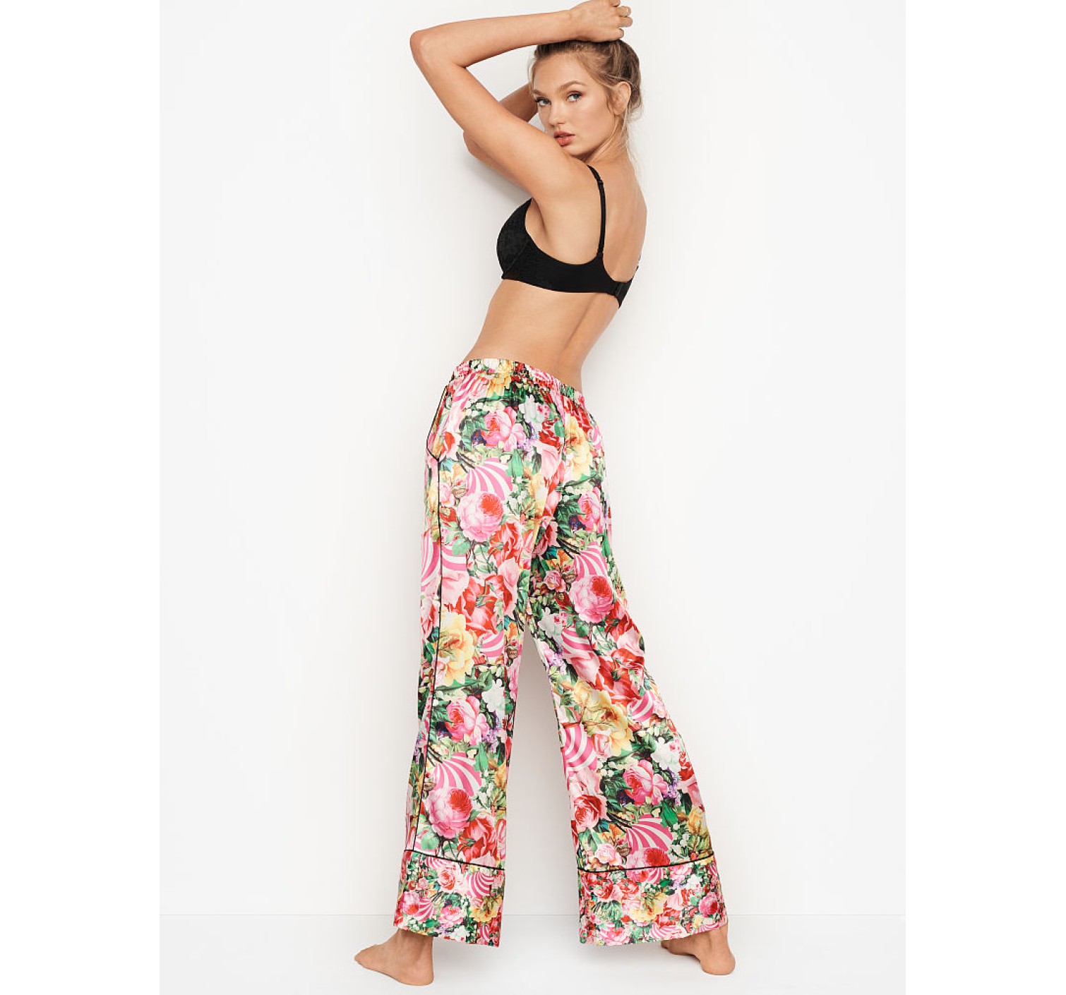 Пижама Victoria’s Secret x MARY KATRANZOU The Satin PJ Set ROSE STRIPE